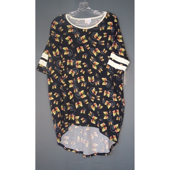 LulaRoe Irma Tunic Women's Small Multicolored Butterfly Print Hi Low Hem - Picture 2 of 6